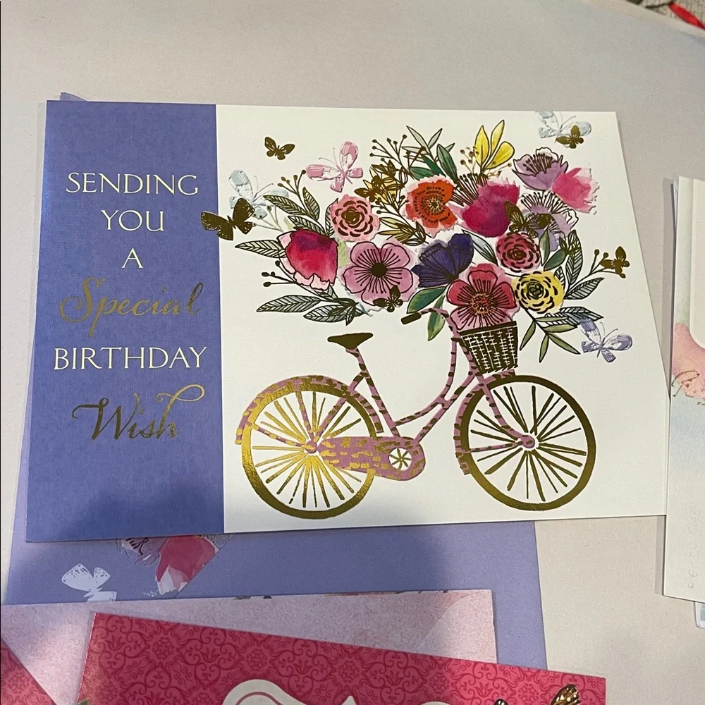 Set of 10 Assorted Birthday Greeting Cards – Floral, Cute & Scenic Designs – New